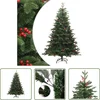 Image de The Living Store Kunstkerstboom met scharnieren dennenappels en bessen 180 cm - Kunstkerstboom - Kerstdecoratie - Groene Kerstboom - Scharnierbare Kerstboom - Pvc Kerstboom