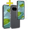 Image de Hoesje - Met Screenprotector - Geschikt voor Google Pixel 10 - Sterk & Shockproof - Siliconen Case - Back Cover - Telefoon Hoes - Shock Proof - Telefoonhoesjes - Transparant