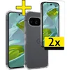Image de Hoesje - Met Screenprotector - 2 Stuks - Geschikt voor Google Pixel 10 - Sterk & Shockproof - Siliconen Case - Back Cover - Telefoon Hoes - Shock Proof - Telefoonhoesjes - Transparant