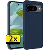 Image de Hoesje - 2 Stuks - Geschikt voor Google Pixel 10 - Sterk & Shockproof - Case Siliconen - Back Cover - Telefoon Hoes - Telefoonhoesjes - Donkerblauw