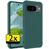 Image de Hoesje - 2 Stuks - Geschikt voor Google Pixel 10 - Sterk & Shockproof - Case Siliconen - Back Cover - Telefoon Hoes - Telefoonhoesjes - Donkergroen