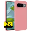 Image de Hoesje - 2 Stuks - Geschikt voor Google Pixel 10 - Sterk & Shockproof - Case Siliconen - Back Cover - Telefoon Hoes - Telefoonhoesjes - Lichtroze