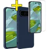 Image de Hoesje - Met Screenprotector - Geschikt voor Google Pixel 10 Pro - Sterk & Shockproof - Back Cover - Siliconen Case - Telefoon Hoes - Telefoonhoesjes - Donkerblauw