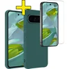 Image de Hoesje - Met Screenprotector - Geschikt voor Google Pixel 10 Pro - Sterk & Shockproof - Back Cover - Siliconen Case - Telefoon Hoes - Telefoonhoesjes - Donkergroen