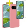 Image de Hoesje - Met Screenprotector - Geschikt voor Google Pixel 10 Pro - Sterk & Shockproof - Back Cover - Siliconen Case - Telefoon Hoes - Telefoonhoesjes - Lichtroze