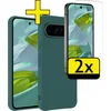 Image de Hoesje - Met 2x Screenprotector - Geschikt voor Google Pixel 10 Pro - Sterk & Shockproof - Back Cover - Siliconen Case - Telefoon Hoes - Telefoonhoesjes - Donkergroen
