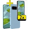 Image de Hoesje - Met 2x Screenprotector - Geschikt voor Google Pixel 10 Pro - Sterk & Shockproof - Back Cover - Siliconen Case - Telefoon Hoes - Telefoonhoesjes - Lichtblauw