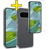 Image de Hoesje - Met Screenprotector - Geschikt voor Google Pixel 10 Pro XL - Sterk & Shockproof - Siliconen Case - Back Cover - Telefoon Hoes - Shock Proof - Telefoonhoesjes - Transparant