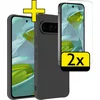Image de Hoesje - Met 2x Screenprotector - Geschikt voor Google Pixel 10 Pro XL - Sterk & Shockproof - Back Cover - Siliconen Case - Telefoon Hoes - Telefoonhoesjes - Zwart