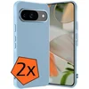 Image de Hoes - 2 Stuks - Geschikt voor Google Pixel 10 - Sterk & Shockproof - Case Siliconen - Back Cover - Telefoon Hoes - Lichtblauw