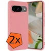 Image de Hoes - 2 Stuks - Geschikt voor Google Pixel 10 - Sterk & Shockproof - Case Siliconen - Back Cover - Telefoon Hoes - Lichtroze