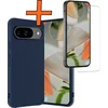 Image de Hoes - Met Screenprotector - Geschikt voor Google Pixel 10 - Sterk & Shockproof - Back Cover - Siliconen Case - Telefoon Hoes - Donkerblauw