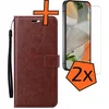Image de Hoes - Met 2x Screenprotector - Geschikt voor Google Pixel 10 - Luxe Pasjeshouder - Bookcase Portemonee - Flip Case - Kunstleer Book Case - Flipcase Hoes - Book Cover - Walletcase - PortemonneeHoes - Bruin