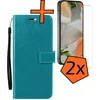 Image de Hoes - Met 2x Screenprotector - Geschikt voor Google Pixel 10 - Luxe Pasjeshouder - Bookcase Portemonee - Flip Case - Kunstleer Book Case - Flipcase Hoes - Book Cover - Walletcase - PortemonneeHoes - Turquoise