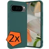 Image de Hoes - 2 Stuks - Geschikt voor Google Pixel 10 Pro - Sterk & Shockproof - Case Siliconen - Back Cover - Telefoon Hoes - Donkergroen