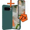 Image de Hoes - Met 2x Screenprotector - Geschikt voor Google Pixel 10 Pro - Sterk & Shockproof - Back Cover - Siliconen Case - Telefoon Hoes - Donkergroen