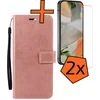 Image de Hoes - Met 2x Screenprotector - Geschikt voor Google Pixel 10 Pro - Luxe Pasjeshouder - Bookcase Portemonee - Flip Case - Kunstleer Book Case - Flipcase Hoes - Book Cover - Walletcase - PortemonneeHoes - Rosé goud