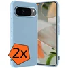 Image de Hoes - 2 Stuks - Geschikt voor Google Pixel 10 Pro XL - Sterk & Shockproof - Case Siliconen - Back Cover - Telefoon Hoes - Lichtblauw