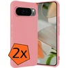 Image de Hoes - 2 Stuks - Geschikt voor Google Pixel 10 Pro XL - Sterk & Shockproof - Case Siliconen - Back Cover - Telefoon Hoes - Lichtroze