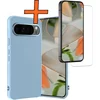 Image de Hoes - Met Screenprotector - Geschikt voor Google Pixel 10 Pro XL - Sterk & Shockproof - Back Cover - Siliconen Case - Telefoon Hoes - Lichtblauw