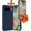 Image de Hoes - Met Screenprotector - Geschikt voor Google Pixel 10 Pro XL - Sterk & Shockproof - Back Cover - Siliconen Case - Telefoon Hoes - Donkerblauw