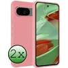 Image de Hoesje 2 Stuks - Geschikt voor Google Pixel 10 - Sterk & Shockproof - Case Siliconen - Back Cover - Telefoon Hoes - Lichtroze