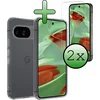 Image de Hoesje Met 2x Screenprotector - Geschikt voor Google Pixel 10 - Sterk & Shockproof - Back Cover - Siliconen Case - Telefoon Hoes - Transparant