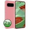 Image de Hoesje 2 Stuks - Geschikt voor Google Pixel 10 Pro - Sterk & Shockproof - Case Siliconen - Back Cover - Telefoon Hoes - Lichtroze
