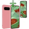Image de Hoesje Met Screenprotector - Geschikt voor Google Pixel 10 Pro - Sterk & Shockproof - Back Cover - Siliconen Case - Telefoon Hoes - Lichtroze