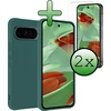 Image de Hoesje Met 2x Screenprotector - Geschikt voor Google Pixel 10 Pro - Sterk & Shockproof - Back Cover - Siliconen Case - Telefoon Hoes - Donkergroen