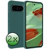 Image de Hoesje 2 Stuks - Geschikt voor Google Pixel 10 Pro XL - Sterk & Shockproof - Case Siliconen - Back Cover - Telefoon Hoes - Donkergroen