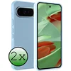 Image de Hoesje 2 Stuks - Geschikt voor Google Pixel 10 Pro XL - Sterk & Shockproof - Case Siliconen - Back Cover - Telefoon Hoes - Lichtblauw