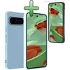Image de Hoesje Met Screenprotector - Geschikt voor Google Pixel 10 Pro XL - Sterk & Shockproof - Back Cover - Siliconen Case - Telefoon Hoes - Lichtblauw