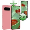 Image de Hoesje Met 2x Screenprotector - Geschikt voor Google Pixel 10 Pro XL - Sterk & Shockproof - Back Cover - Siliconen Case - Telefoon Hoes - Lichtroze