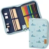 Image de Fresk Gevulde etui voor kinderen - Jongens - Pennenzak voor onderweg of op school - Met potloden, gom en liniaal - Schoolspullen - Blauw - Submarine