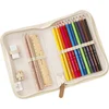 Image de Fresk Gevulde etui voor kinderen - Meisjes - Pennenzak voor onderweg of op school - Met potloden, gom en liniaal - Schoolspullen - Ecru - Berries