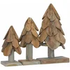 Image de vidaXL - Kerstboom - met - standaard - 3 - pcs - Bruin - Massief - teakhout