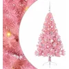 Image de vidaXL - Kunststof - Voorverlichte - Kerstboom - met - 150 - LED - Roze - 150 - cm - PVC