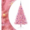 Image de vidaXL - Kunststof - Voorverlichte - Kerstboom - met - 150 - LED - Roze - 150 - cm - PVC