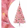 Image de vidaXL - Kunststof - Voorverlichte - Kerstboom - met - 150 - LED - Roze - 150 - cm - PVC