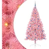 Image de vidaXL - Kunststof - Voorverlichte - Kerstboom - met - 300 - LED - Roze - 210 - cm - PVC