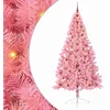 Image de vidaXL - Kunststof - Voorverlichte - Kerstboom - met - 300 - LED - Roze - 240 - cm - PVC