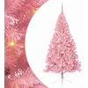 Image de vidaXL - Kunststof - Voorverlichte - Kerstboom - met - 300 - LED - Roze - 240 - cm - PVC