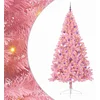 Image de vidaXL - Kunststof - Voorverlichte - Kerstboom - met - 300 - LED - Roze - 240 - cm - PVC