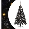 Image de vidaXL - Kunststof - Voorverlichte - Kerstboom - met - 300 - LED - Zwart - 180 - cm - PVC