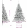 Image de vidaXL - Kunststof - Voorverlichte - Kerstboom - met - 150 - LED - Zilver - 120 - cm - PET