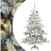Image de vidaXL - Kunstmatige - Hinged - Kerstboom - Wit - 150 - cm - PVC - en - Staal