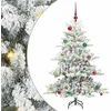 Image de vidaXL - Kunstmatige - Hinged - Kerstboom - Wit - 150 - cm - PVC - en - Staal