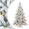 Image de vidaXL - Kunstmatige - Hinged - Kerstboom - Wit - 180 - cm - PVC - en - Staal