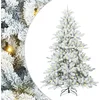 Image de vidaXL - Kunstmatige - Hinged - Kerstboom - Wit - 210 - cm - PVC - en - Staal